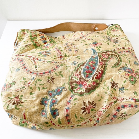 Jean Et tan floral fabric and leather hobo shoulder bag - Picture 3 of 10